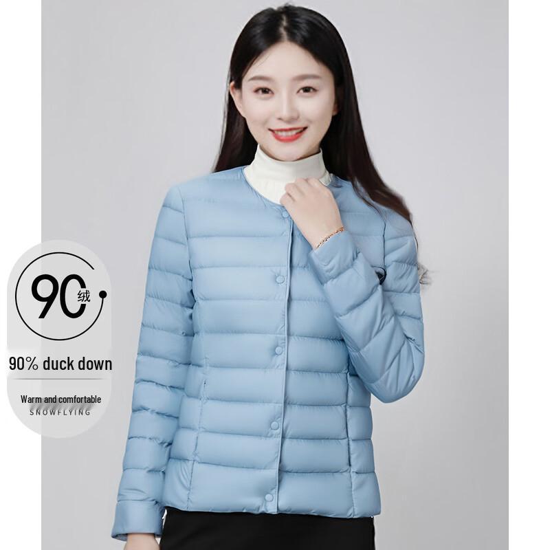 

SNOWFLYING Women s Lightweight 90% Duck Down Round Neck Jacket L