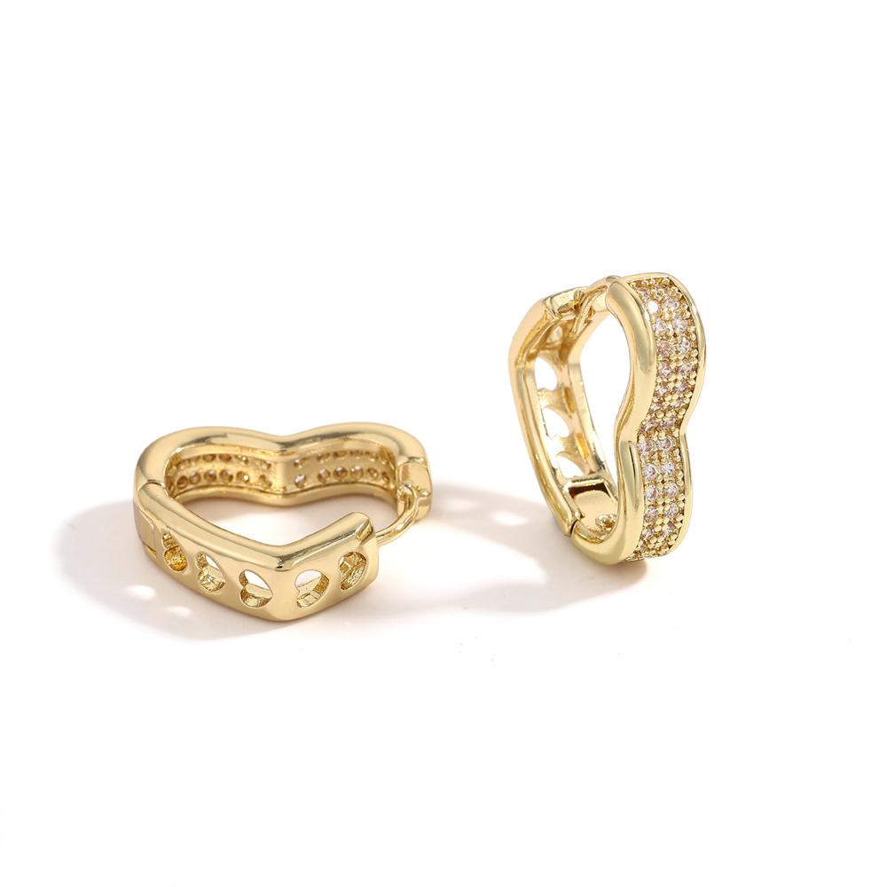 Heart Round Ball Flat Helix Piercing Earring golden Ear Studs Geometric Zircon Exquisite Trinket Studs Aretes