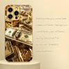USD Banknote Pattern Electroplated Glass Phone Case Suitable for iPhone 17 16 15 14 13 12 11 Pro/Max/Plus Shockproof Back Cover