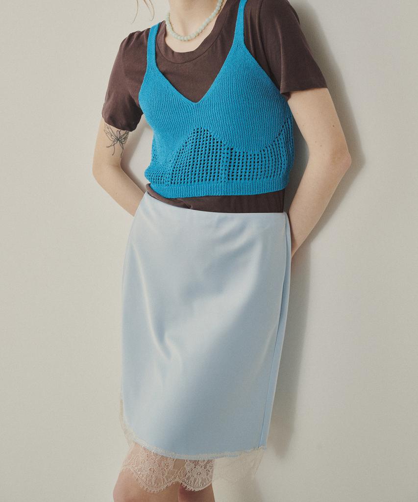 MELLY&ROSE Rose Lace Satin Skirt (314809)