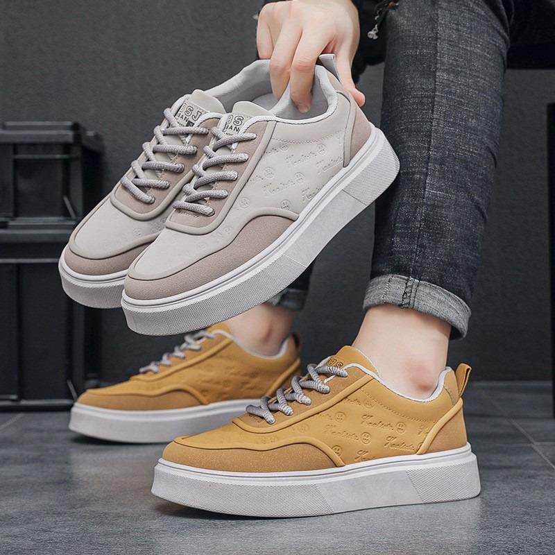 Autumn new men's casual sports shoes low-top lace-up fashionable versatile thick-soled heightening men's shoes trendy shoes men