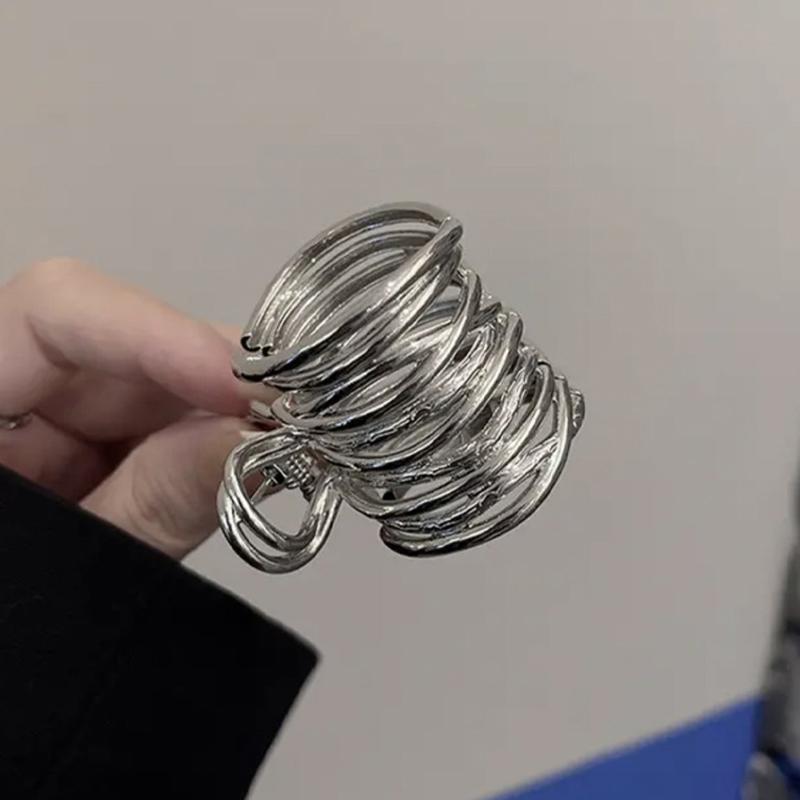 

Модные нерегулярные металлические когти для волос для женщин и девочек, нескользящий крепкий держатель, высокий хвостик, заколка для волос с пряжкой в виде акулы для густых длинных волос серебряный