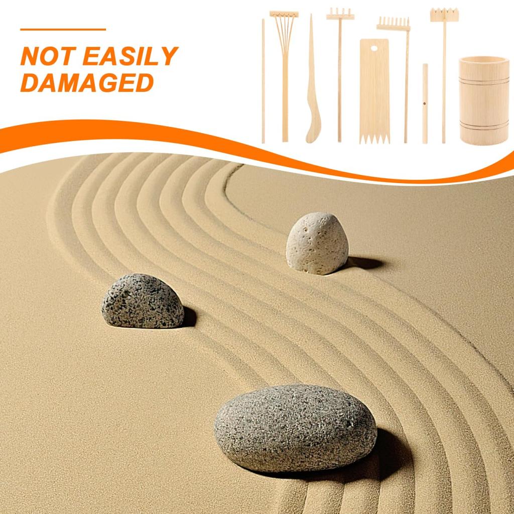 iplusmile Wooden Miniature Rake for Zen Sand Pattern Miniature Stress Desk Gift Gardening, Drawing, Garden, Sandbox, Meditation, Mindfulness, Relief,