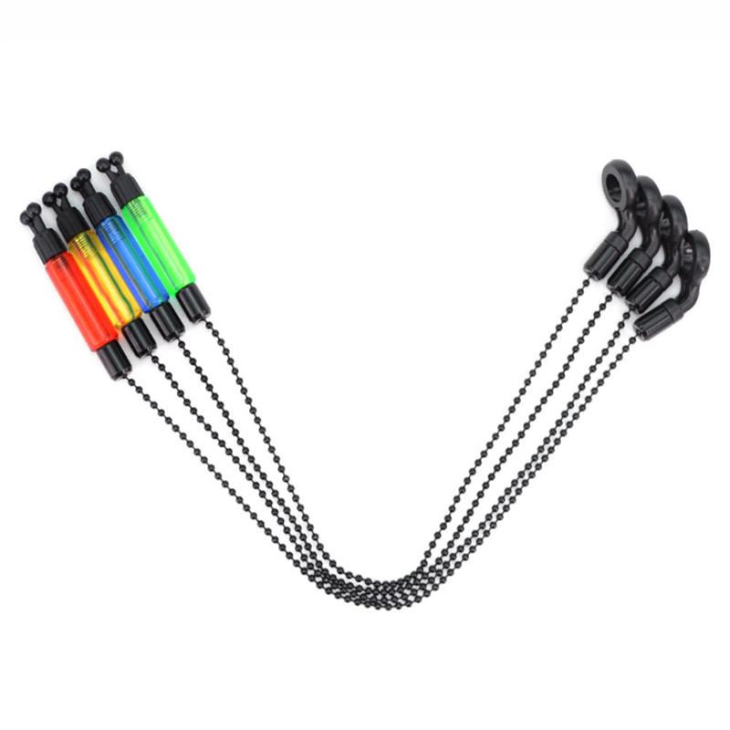 Bite Alarms Carp Fishing Hangers Bobbins Swingers Indicators Fishing Alarm Swinger Steel Chain 4 Color Bite Alarm Fishing Tools