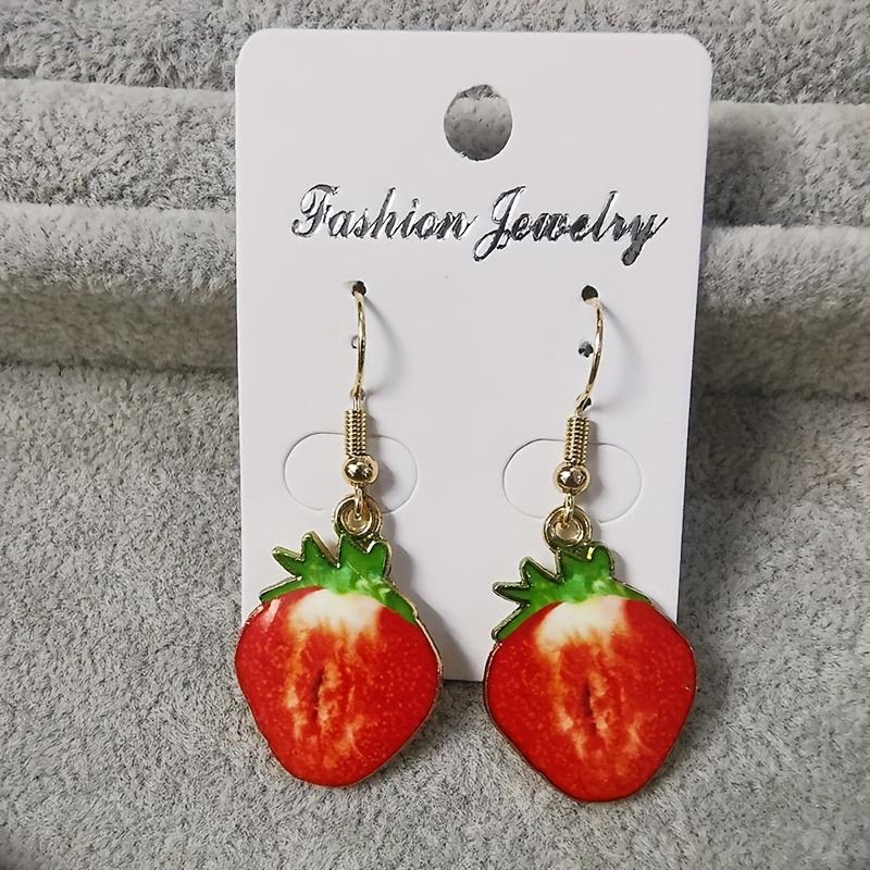 Süße Kreative Imitation Obst Hängende Ohrringe für Damen Mädchen Weiblich Acryl Wassermelone Ohrring Tomate Kiwi Orange Schmuck