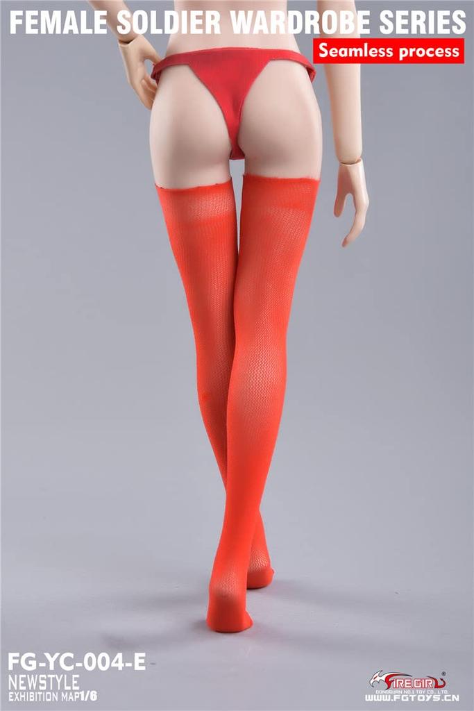 Fire Girl Toys Red Stockings Female Soldier Wardrobe Seamless Pantyhose for Scale Action Figures Not Include and [TOYBARJAPAN] FG-YC-004E 1/6 (Does