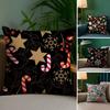 Christmas Tree Bells Snowman Pillow Case Sofa Living Room Bedroom Double-sided Printing Square Cushion Nap Time Cushion Cover