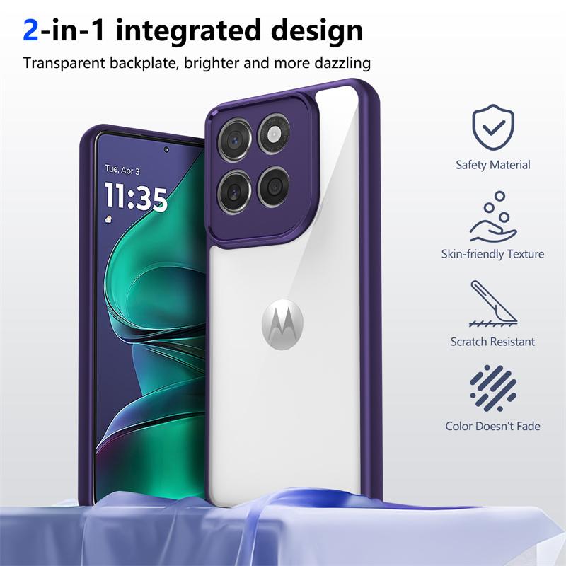 For Motorola Edge 60 Stylus Case Plating Silicone Bumper Shockproof Clear Back Cover Hard Phone Case for Motorola Edge 60 Stylus