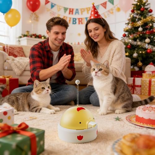 Electric Smart Cat Feeder Toy, Interactive Puzzle Play for Kittens, Training & Exercise Mat, Indoor Outdoor Travel Snack Dispenser
