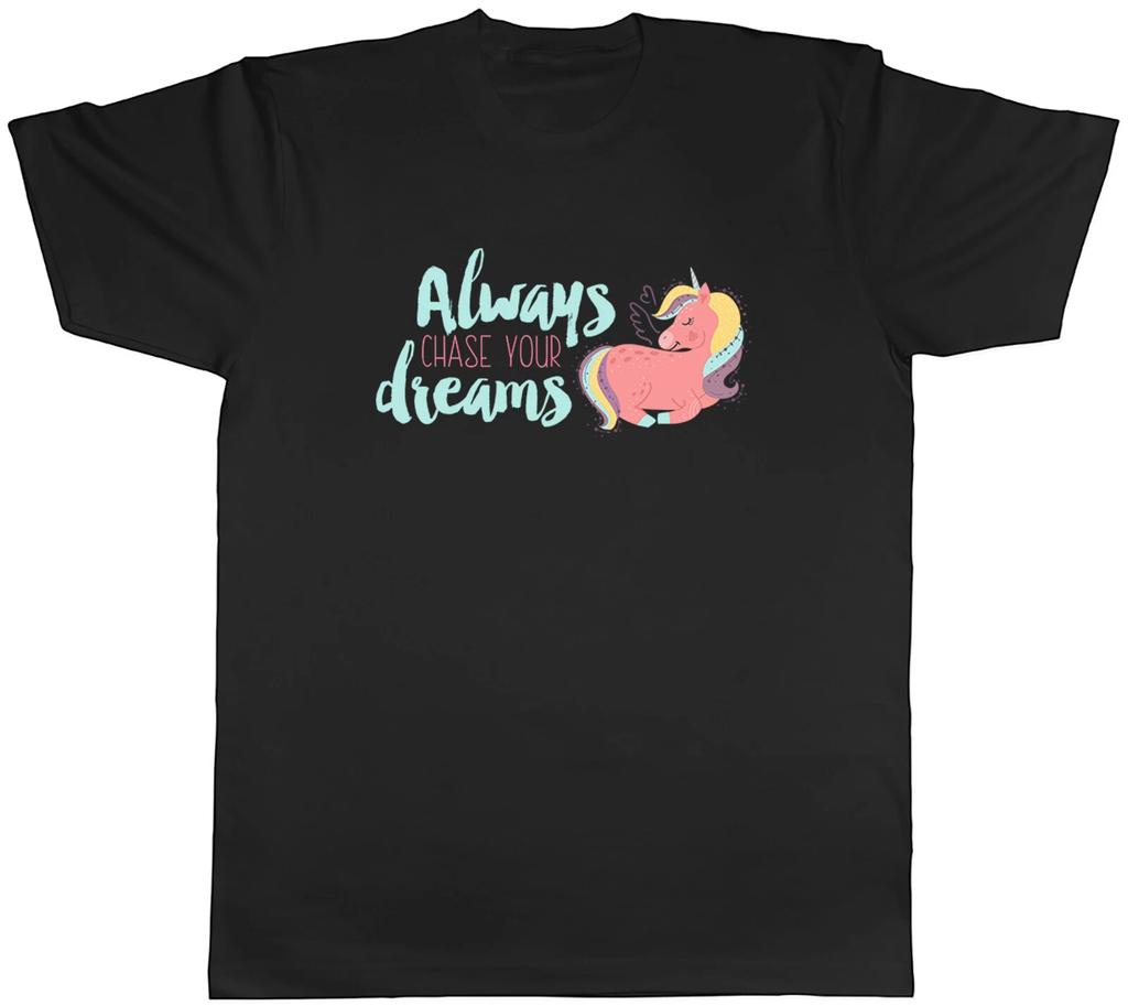 Chase Your Dreams - Unicorn Mens Unisex T-Shirt Tee