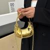 Foreign Trade Bag Women 2025 New Ins Internet Celebrity Mini Moon Bag Fashion Patent Leather Chain Messenger Bag Tide