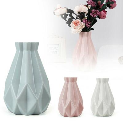 Nuevo jarrón de plástico Origamis, maceta de cerámica blanca de imitación, cesta para flores