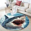Shark Attack Round Area Rug,Carpet Rug for Living Room Bedroom Sofa Playroom Decor,Non-slip Floor Mat