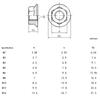 M2 M2.5 M3 M4 M5 M6 M8 M10 M12 M14 M16 M20 316/304 Stainless Steel Carbon Steel Hexagon Flange Nut Hex Lock Nuts With Pad
