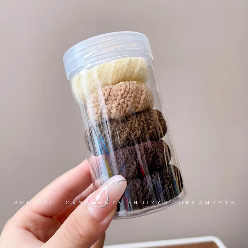 Kleiner Bär Hochelastisches Kaffee-Haargummi für Frauen und Mädchen - Langlebig, Schlicht und Elegant