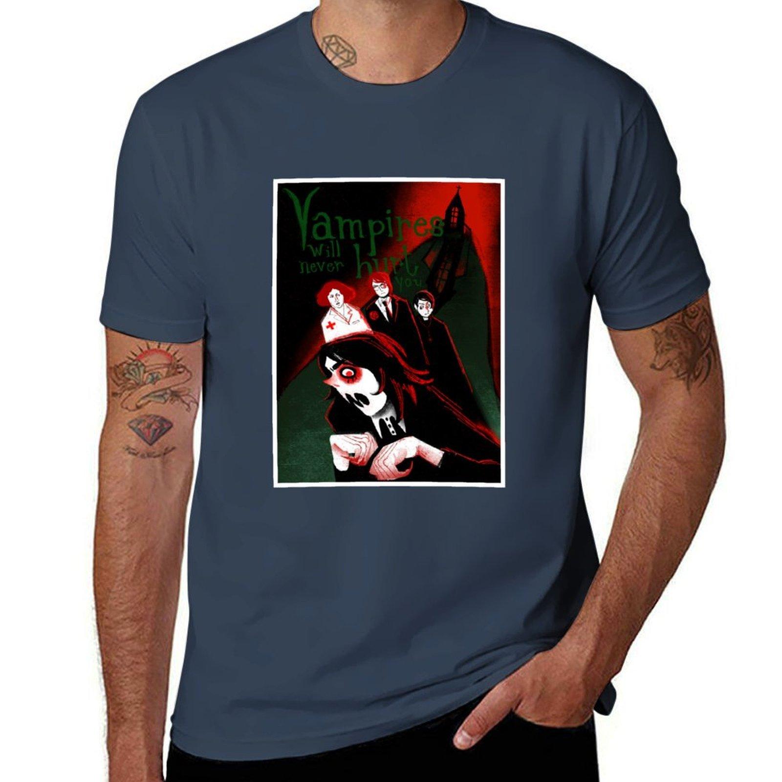 Vampires Movie Poster Tshirt Water Resistant Casual Tshirt S
