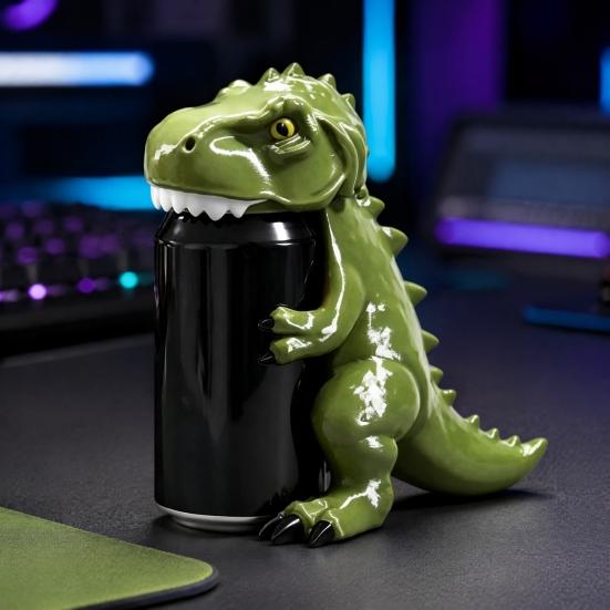 Plastic Drink Coaster Dinosaur Can Cover, Cute Animal Soda Holder for 375ml Cans, Funny Beverage Accessories Stand Desk, Fun Party Home Bar Decor Gift