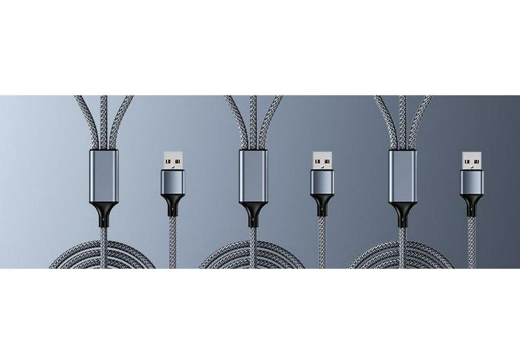 2m Multi-functional 3-in-1 Fast Charging Cable: USB-C & Android Compatible Charger