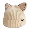 Kawaii for Cat Ears Hats Cute Cap Solid Color Hat Wool Knit Hat Earprotect All-m