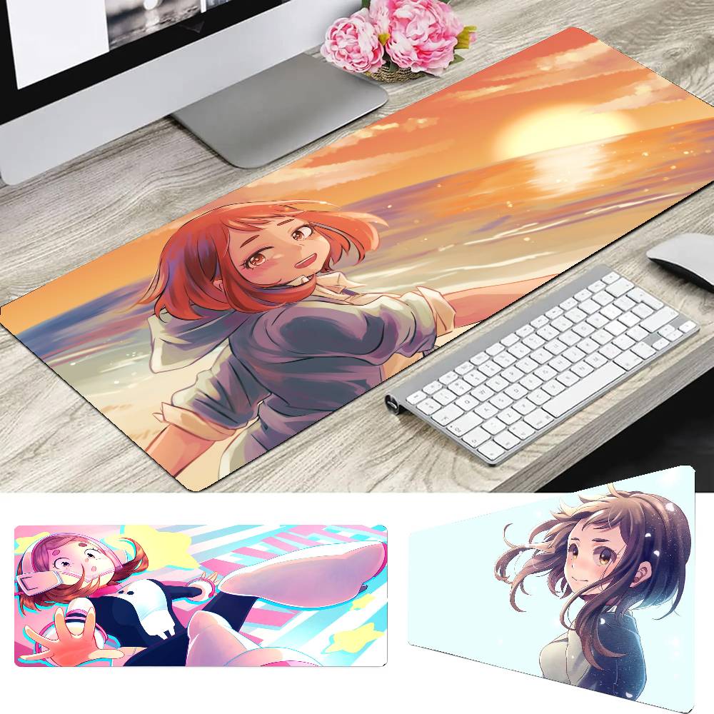 Ochaco Uraraka Anime My Hero A-Academia Mousepad Mouse Mat Desk Mat With Pad Gaming Accessories Prime Gaming XXL Keyboard Pad