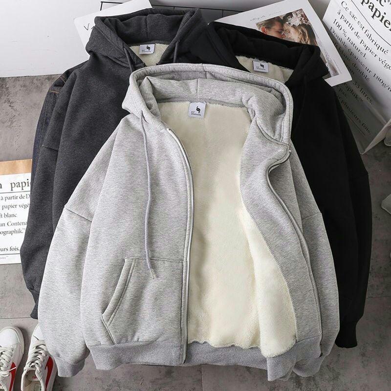 Unisex Cross-Border Thickened Zipper Cardigan: Casual Loose Hoodie for Spring and Summer