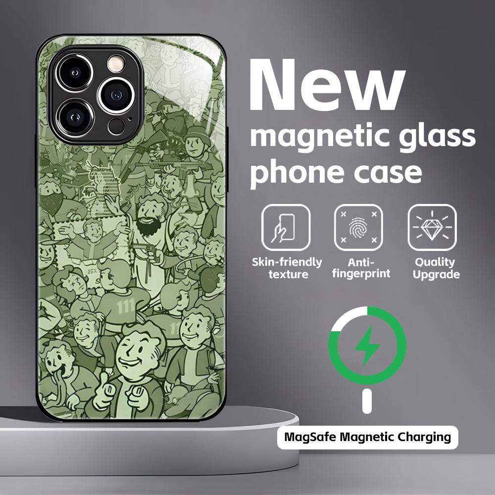 Classic game F-Fallout 4  Phone Case For iPhone 16 15 14 13 12 11 X XR XS 8 Plus Mini Pro Max Glass Magnetic Case