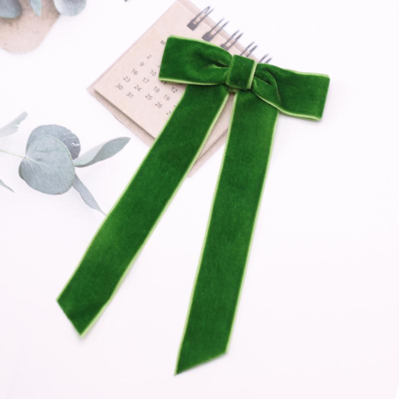 Lystrfac Vintage Schwarzes Samt Schleife Haarspangen für Frauen Langes Band Haarnadel Einfache Top-Klammer Damen Haarklammern Haaraccessoires