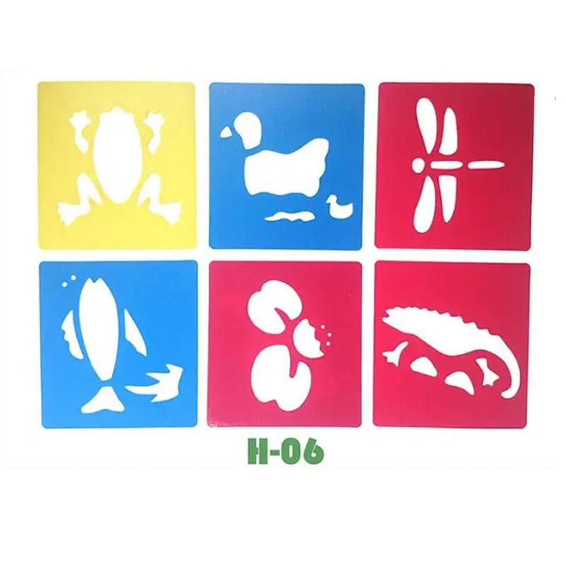 6 plastikowych szablonów do rysowania obrazków, szablonów linijek, artykułów biurowych, papieru artystycznego DIY, kolorowanek, narzędzi do rysowania i skrobania TMZ