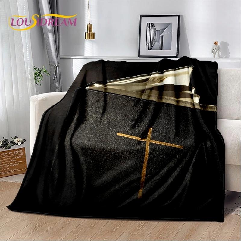 3D Pray Holy Bible Cross Jesus Soft Flannel Blanket for Bed Bedroom Sofa Picnic,Throw Blanket for Cover Outdoor Leisure Nap Gift