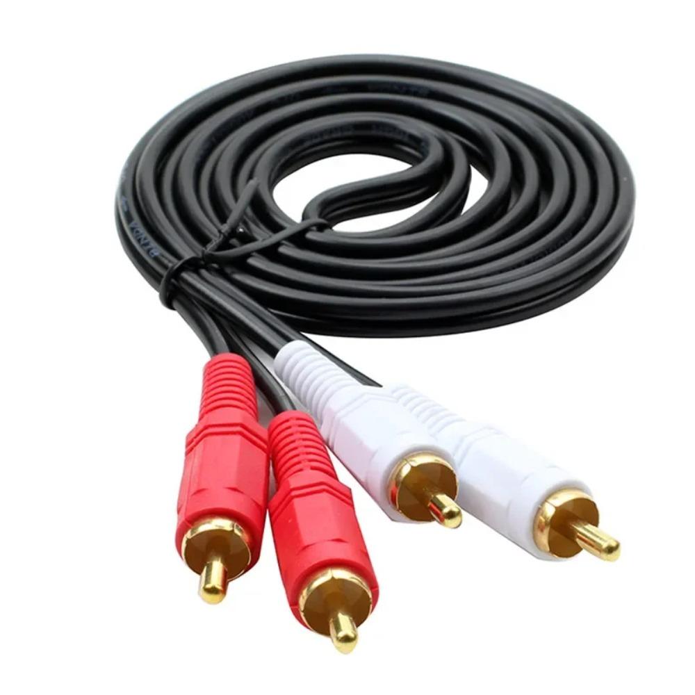 2RCA Male to Male Audio Cable Red White Dual Lotus Plug Gold Plated Stereo Sound Cord 1.5M for Amplifier TV Speaker DVD TV Box