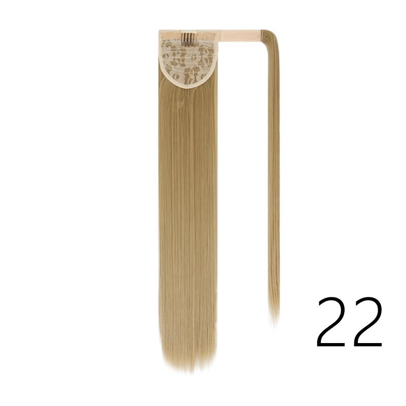 MERISIHAIR Women Long Straight Ponytail Wig Black Brown Synthetic High Temperature Fiber Ponytail Hair Extensions Daily Use