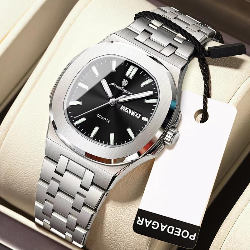 Watch For Woman Luminous Date Week Square Ladies Watch Stainless Steel Quartz Women's Watches Female Reloj