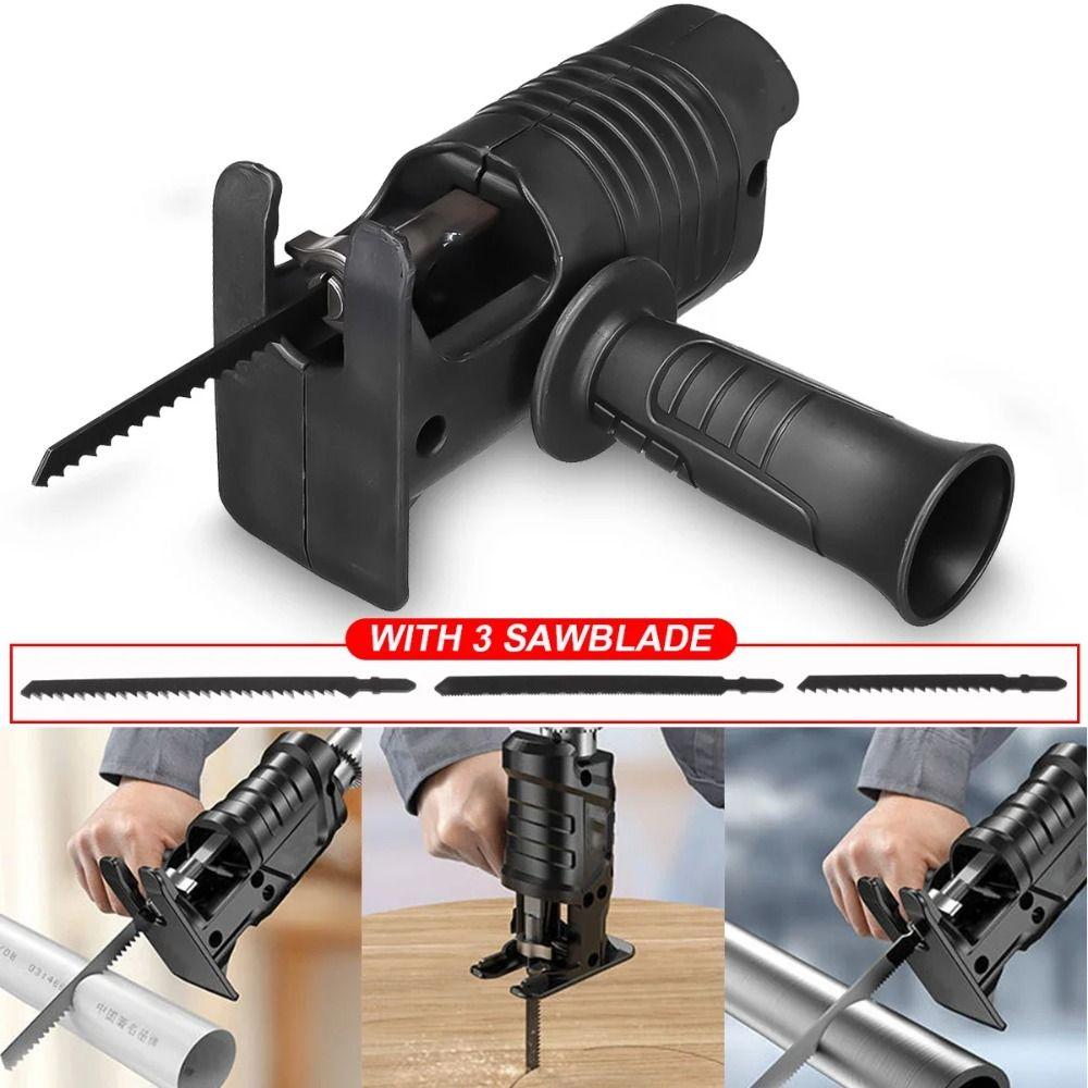 Quick Chuck Reciprocating Saw Adapter Drill Saw Attachment for Wood PVC Pipe Metal Cutting