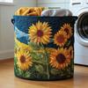 Quilted Laundry Basket Fabric Floral Storage Basket with Handles Boho Clothes Basket for Laundry Nursery Bedroom Garments Kids Toys
