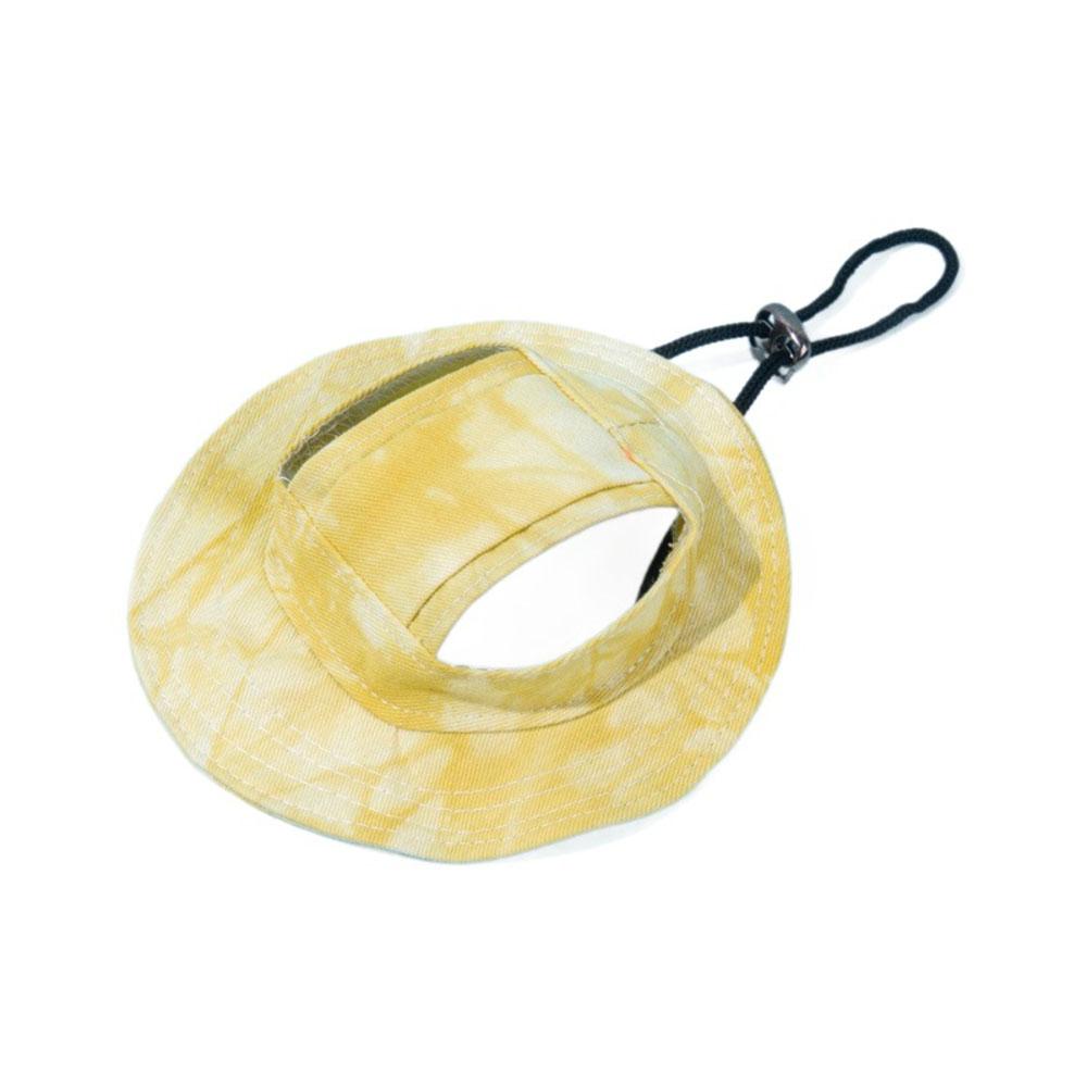 Summer Pet Cat Sun Hat with Ear Holes - Cute Kitten Fisherman Cap for UV Protection, Breathable Outdoor Sunshade Cap for Cats