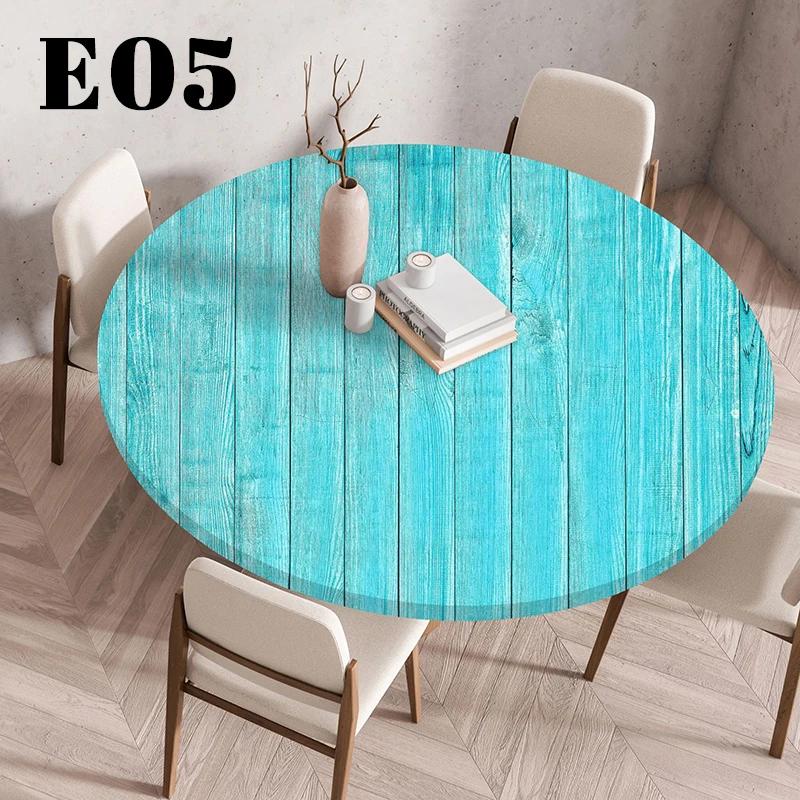 

60/90/120Cm Waterproof Round Tablecloth Table Cover Oil-Proof Elastic Kitchen Dining Wedding Party Table Cover Home Decoration 120cm