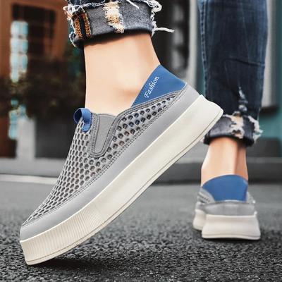 Mesh Schoenen 2025 Nieuw Zomer Hol Mesh Ademend Sport en Vrije Tijd Heren Zachte Zool Eén Stap Luie Trendy Schoenen tekkies voor heren