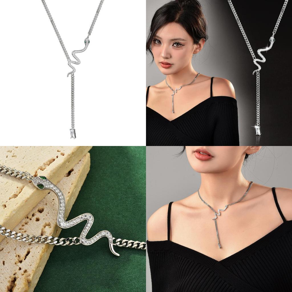 Unique Snake Bone Necklace For Women Bohemian Style With Mixed Material Charm