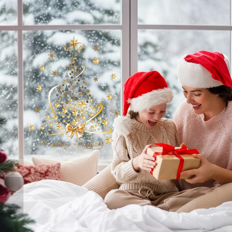 Christmas Tree Window Stickers Christmas Tree Window Clings Stickers Xmas Decals Home Decorations Holiday Christmas Decoration