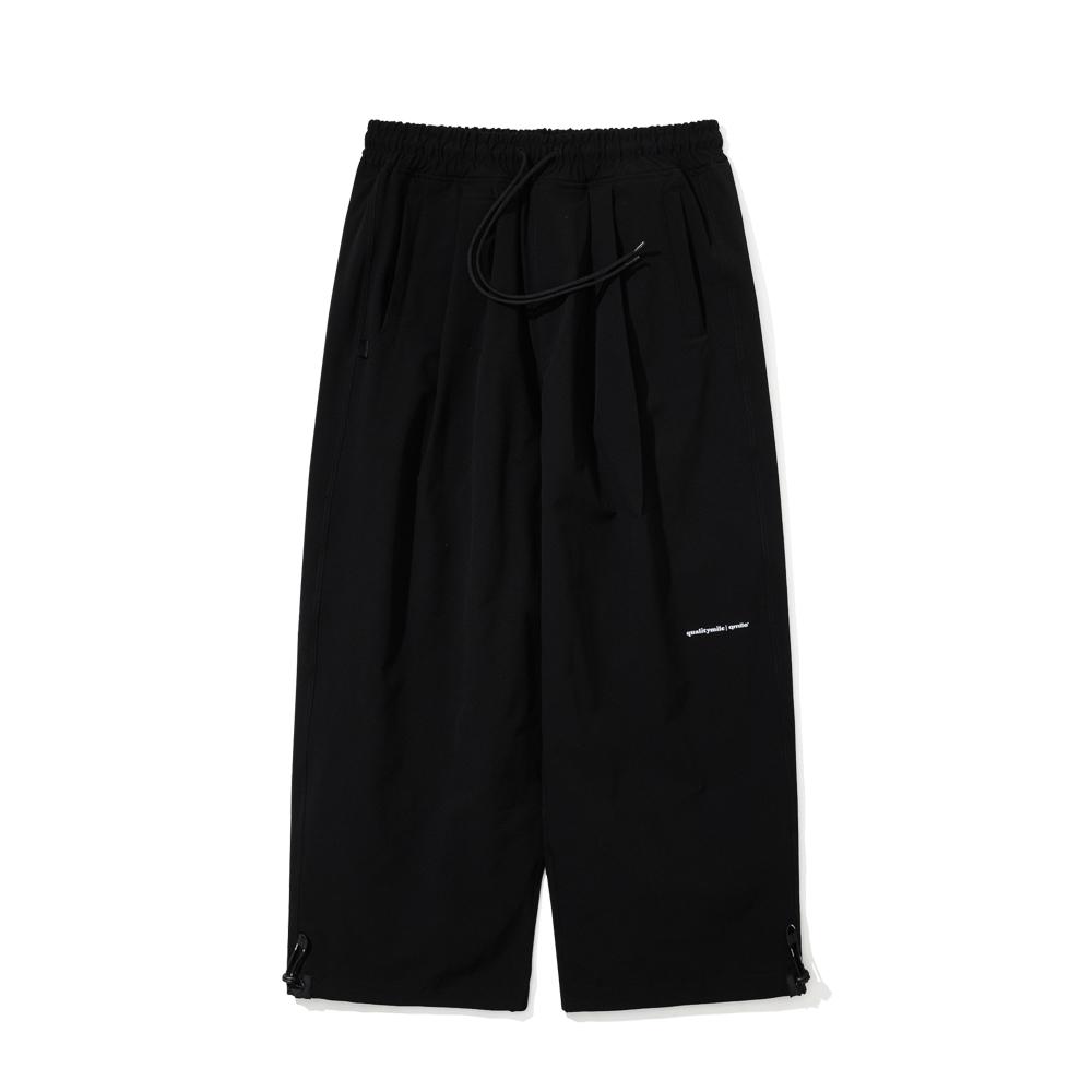 Kyumail 452 Double-Pleat Wide-Leg Easy Pants Black