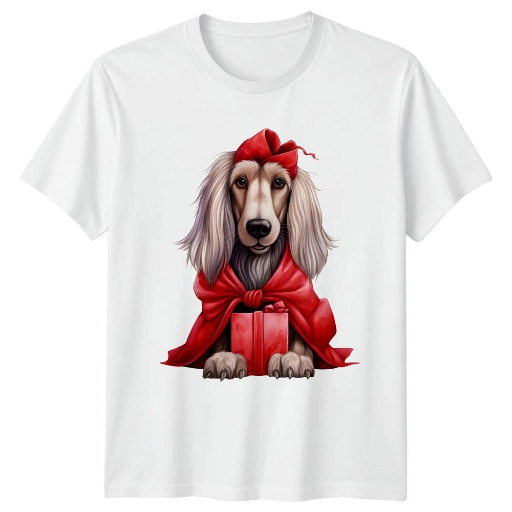 Afghan Hound Dog Christmas Animals Graphic Tee Unisexs Unisexs Gift TShirt S
