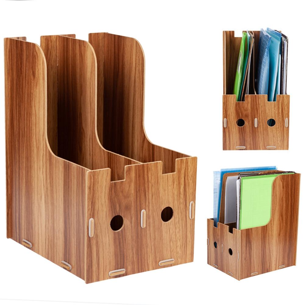 Magazine Book File Stand   File Sorter   Desk Storage Box  Black
