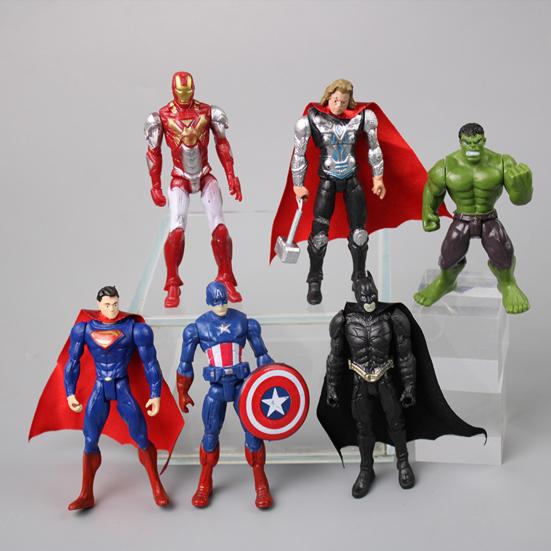 6 Stück/Set Dekorative Avengers Actionfiguren Captain America Iron Man Sammler-Miniatur Die Avengers Ornament für Kinder