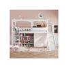 Bunk Bed - MUVOE - 90x200 Cm - White - Safety Rails - Integrated Storage