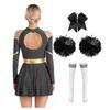 Complete Cheerleading Halloween & Performance Outfit for Women S-XXL: Cutout Dress with Accessories (Bow, Socks, Flowers)