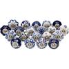 Ceramic Knobs World Door knobs for Drawers Vintage Handmade Blue Mandala Cabinet Handle for Kitchen Wardrobe Furniture (Blue, Pack of 20)