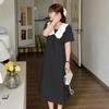 Large size fat mm French doll collar age-reducing a-word skirt summer new waist drape dress 230293