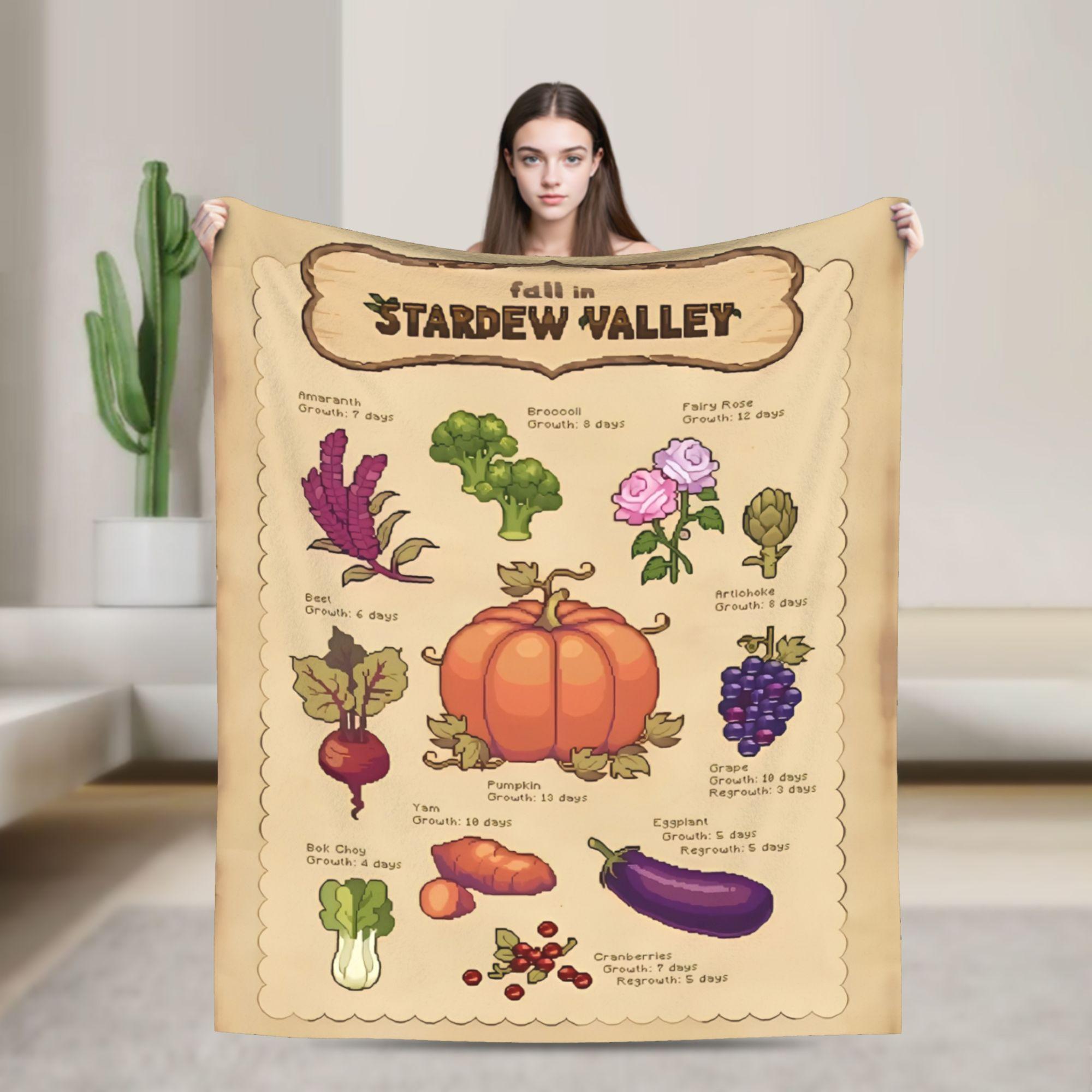 

Winter in Stardew Valley Blankets Plant Illustration Fleece Funny Warm Throw Blanket for Home Autumn/Winter Car 75x90cm