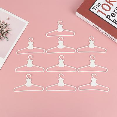 10 Mini Hangers White Coat Dress Doll Plastic Clip Hangers For Doll Wardrobe