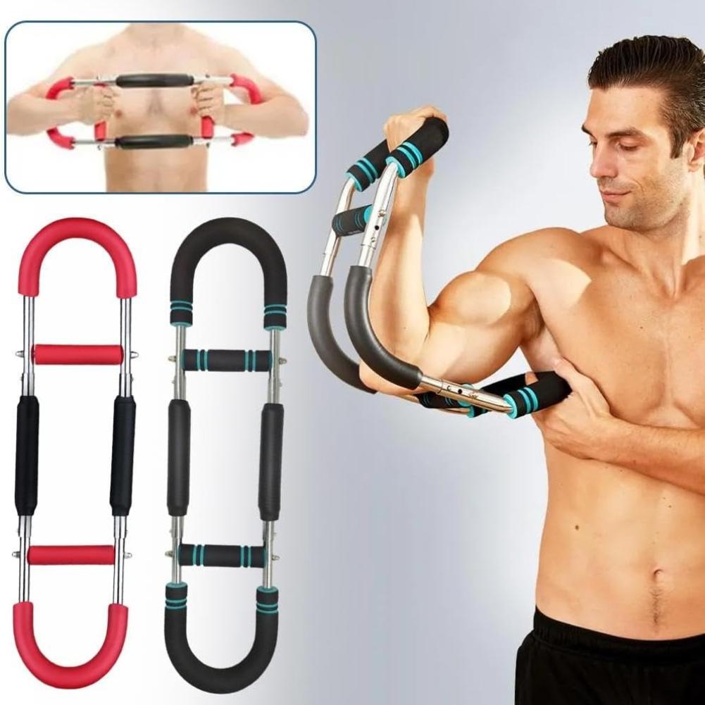 Espansore toracico regolabile da 40 a 110 libbre, attrezzo per esercizi per braccia Twister staccabile, barra Power Twister portatile, attrezzo per esercizi per braccia Twister a forma di U